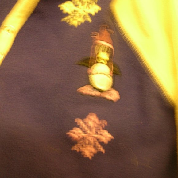 Xhilaration 1X plus fleece pajamas lounge pants PENGUINS snowflakes yellow blue - Picture 2 of 3